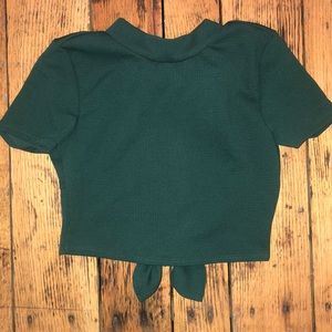 Dark green open/tie back crop top